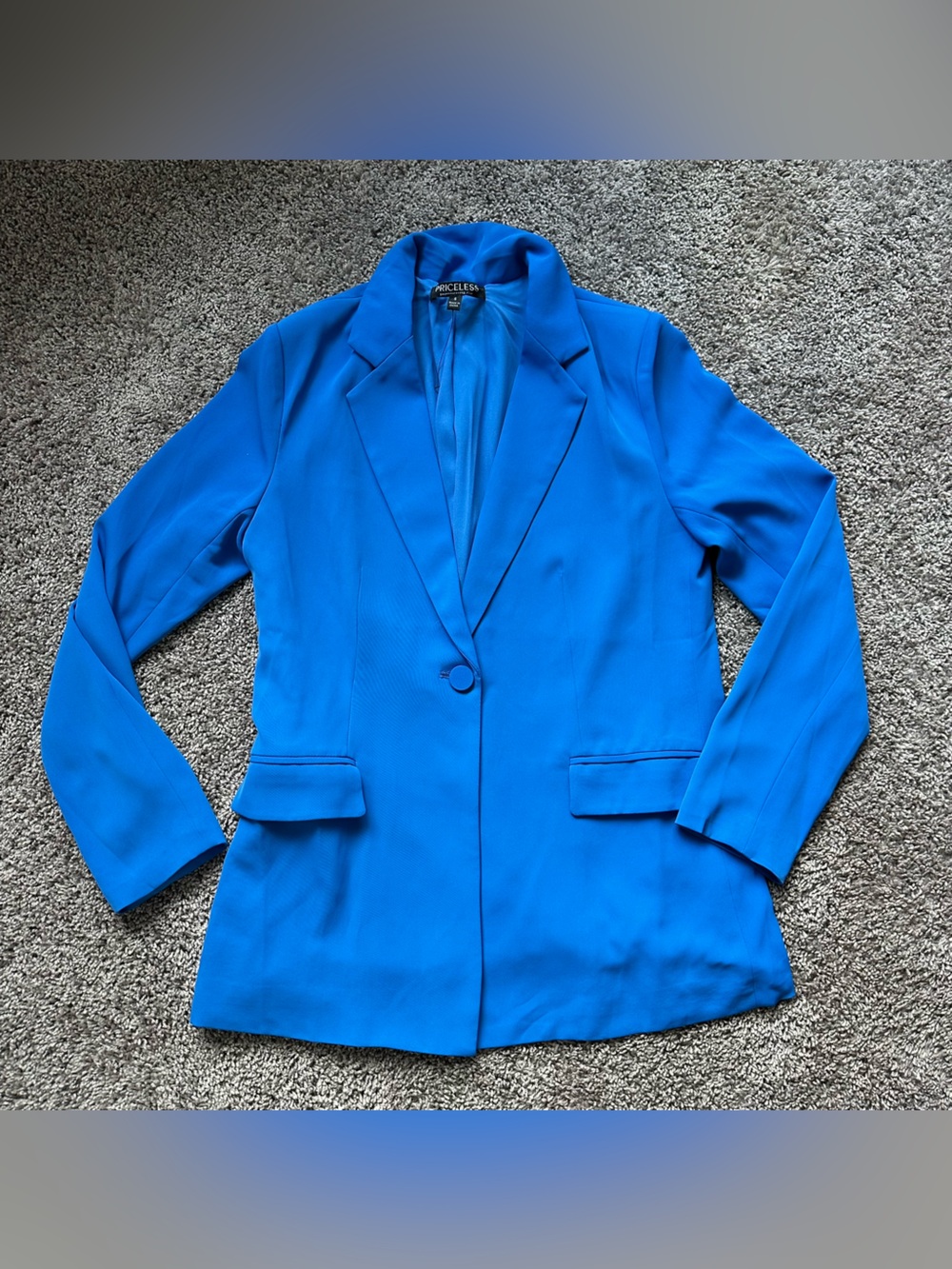Electric Blue Single-Button Blazer